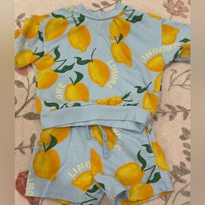 H&M Blue and Yellow Lemon Kids Pajama Set